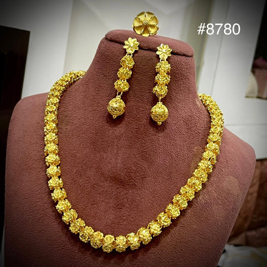 Gold Plated Long NECKLACE 5 Gram Gold Plated Jewellery  PMJ Model No : 8780