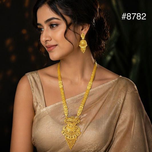Gold Plated LONG NECKLACE 5 Gram Gold Plated Jewellery PMJ Model No : 8782