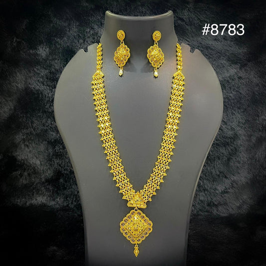 Gold Plated LONG NECKLACE 5 Gram Gold Plated Jewellery PMJ Model No : 8783