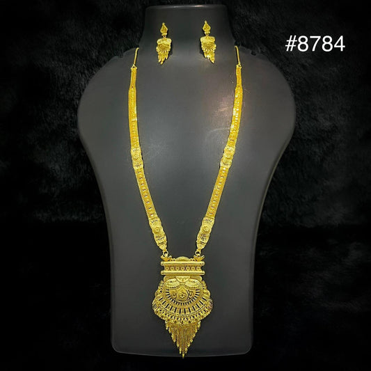 Gold Plated LONG NECKLACE 5 Gram Gold Plated Jewellery PMJ Model No : 8784