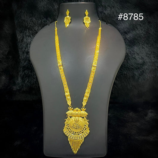 Gold Plated LONG NECKLACE 5 Gram Gold Plated Jewellery PMJ Model No : 8785