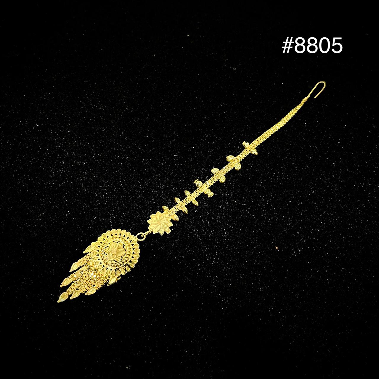 Gold Plated Maang Tika 5 Gram Gold Plated Jewellery PMJ Model No : 8805