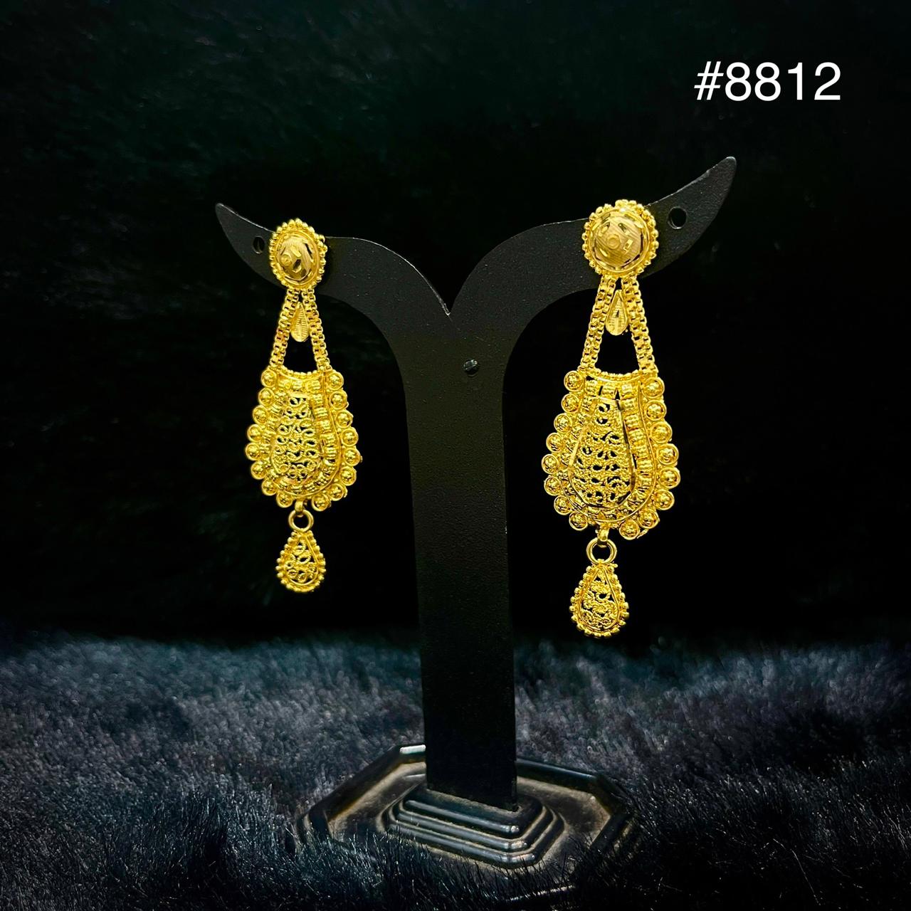 Gold Plated EARRING 1 Gram Gold Plated Jewellery PMJ Model No : 8812