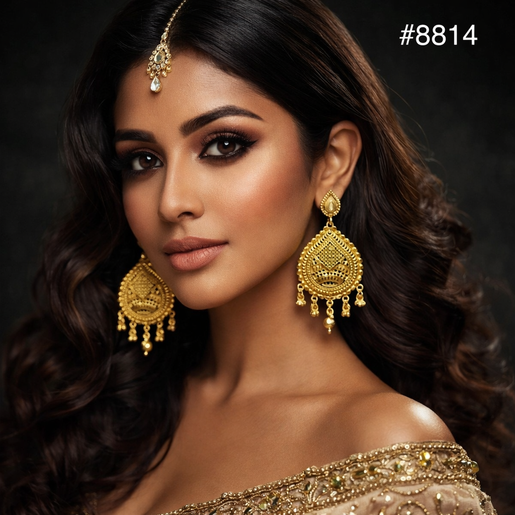 Gold Plated EARRING 1 Gram Gold Plated Jewellery PMJ Model No : 8814