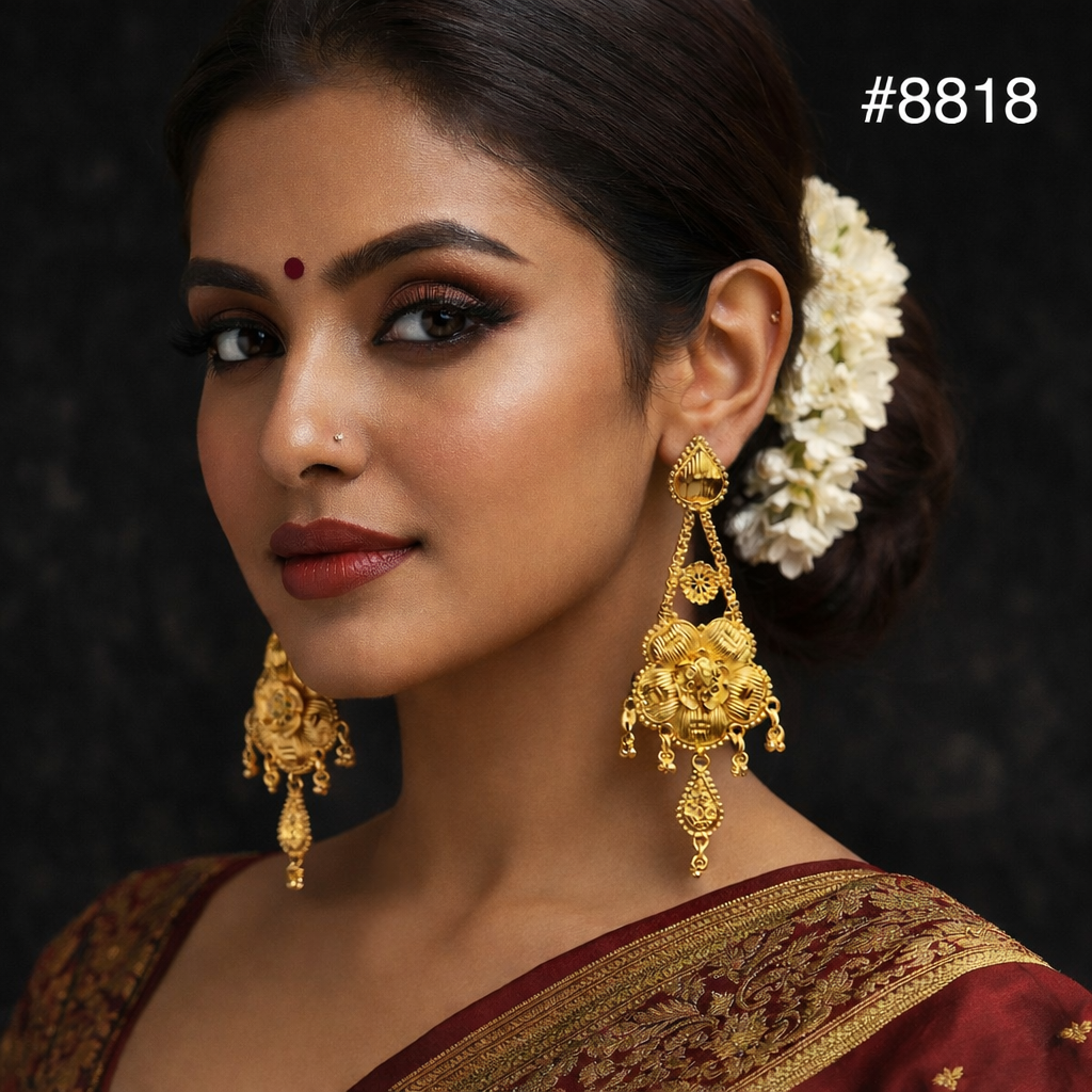 Gold Plated EARRING 1 Gram Gold Plated Jewellery PMJ Model No : 8818