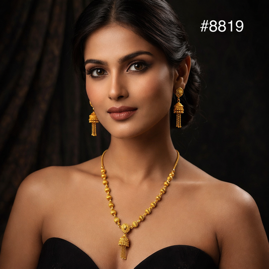 Gold Plated LONG NECKLACE 5 Gram Gold Plated Jewellery PMJ Model No : 8819