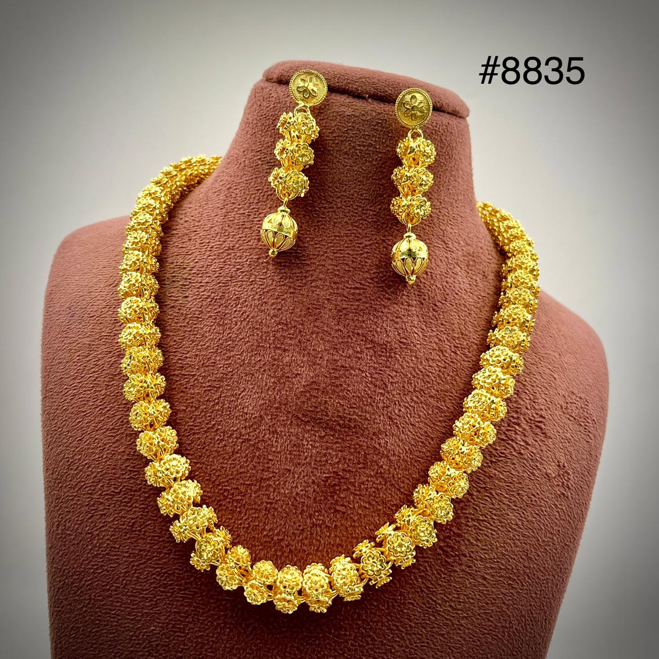 Gold Plated Long NECKLACE 5 Gram Gold Plated Jewellery PMJ Model No : 8835