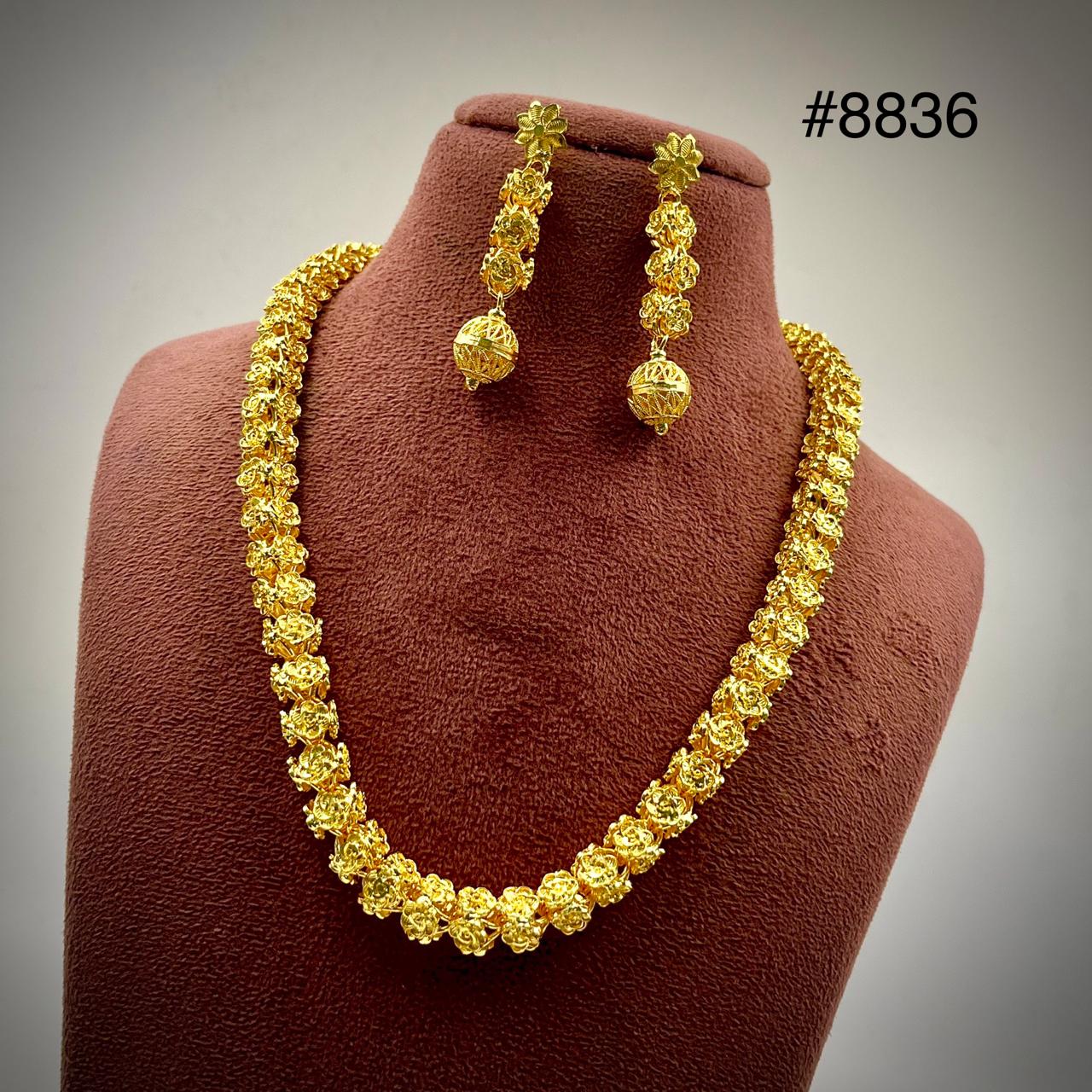 Gold Plated Long NECKLACE 5 Gram Gold Plated Jewellery PMJ Model No : 8836