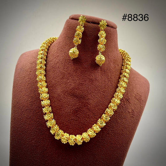 Gold Plated Long NECKLACE 5 Gram Gold Plated Jewellery PMJ Model No : 8836