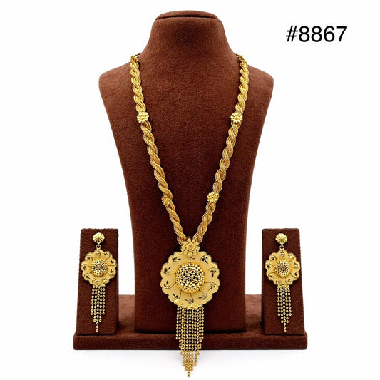 Gold Plated LONG NECKLACE 5 Gram Gold Plated Jewellery PMJ Model No : 8867