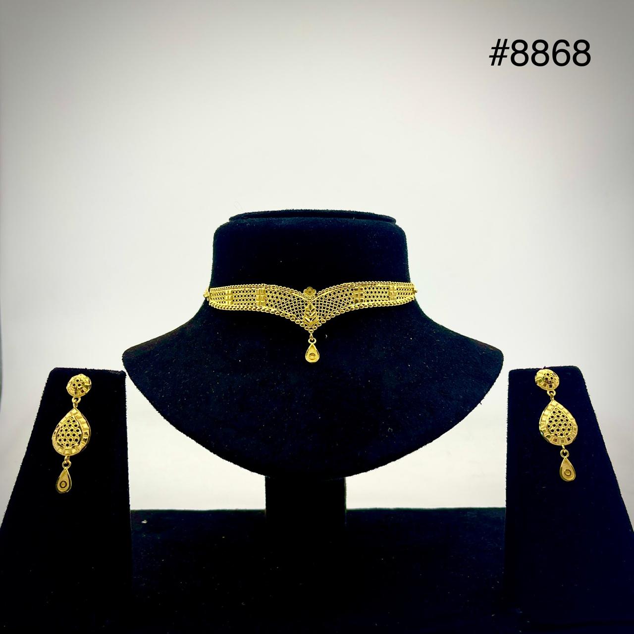 Gold Plated Bridal Short Necklace Set, PMJ Model No: 8868