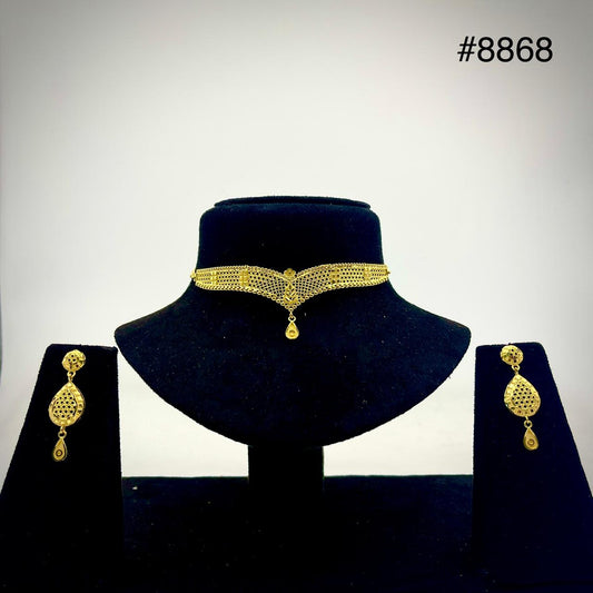 Gold Plated Bridal Short Necklace Set, PMJ Model No: 8868