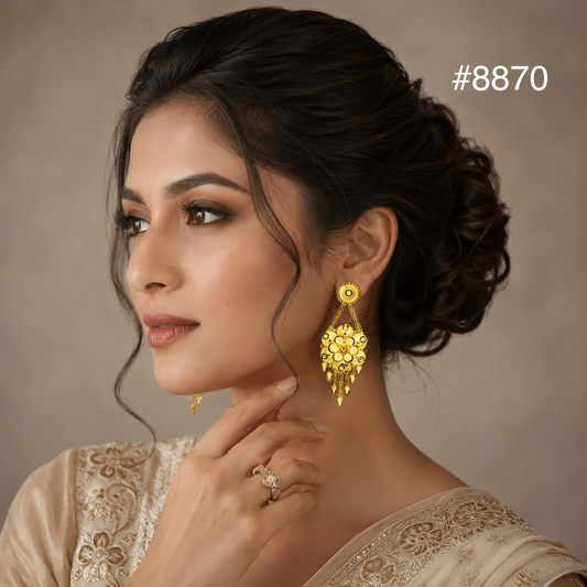 Gold Plated EARRING 1 Gram Gold Plated Jewellery PMJ Model No : 8870