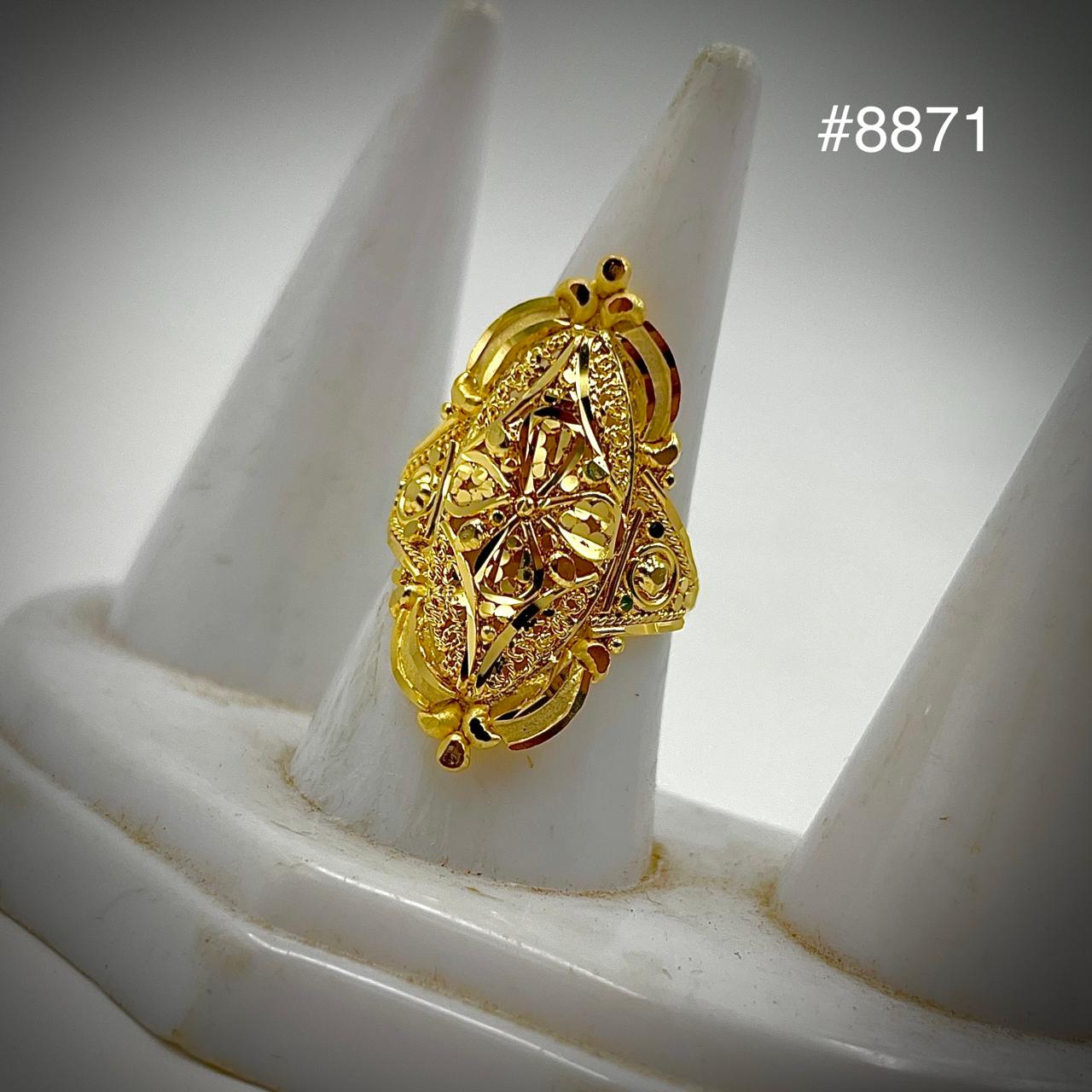 Gold Plated Finger Ring 1 Inch 5 Gram Gold Plated Jewellery PMJ Model No : 8871