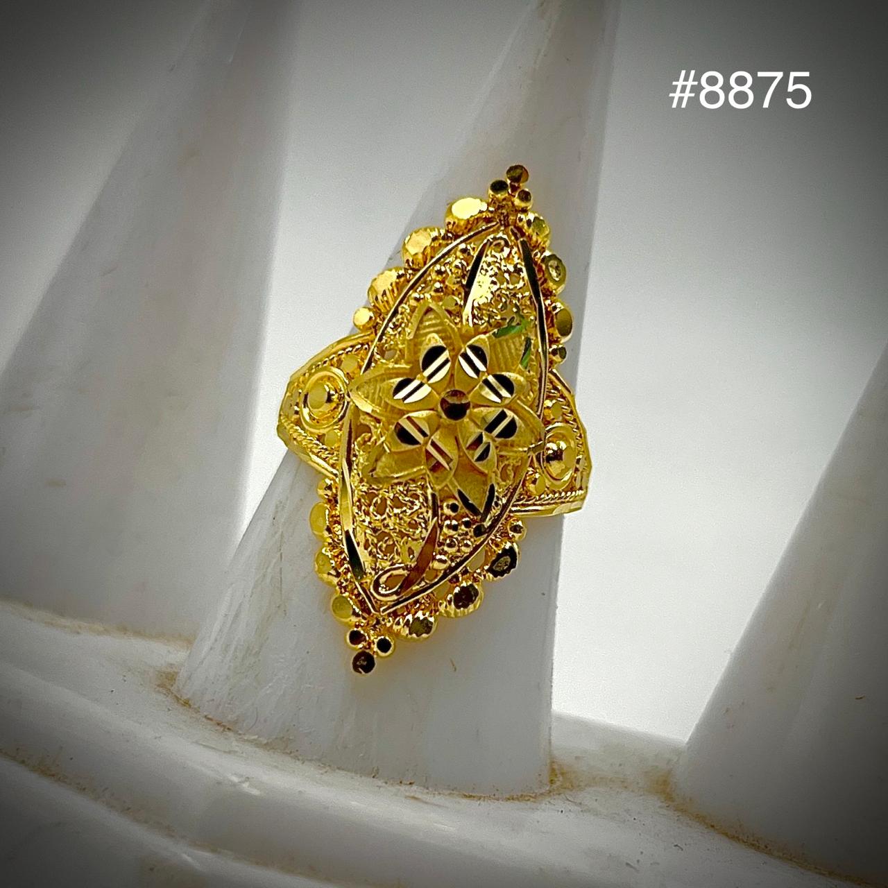 Gold Plated Finger Ring 1 Inch 5 Gram Gold Plated Jewellery PMJ Model No : 8875