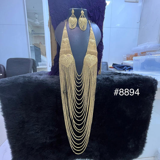 Gold Plated Long NECKLACE 5 Gram Gold Plated Jewellery PMJ Model No : 8894