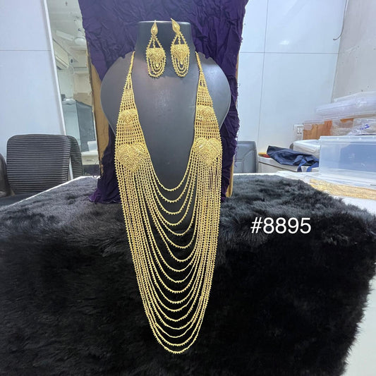 Gold Plated Long NECKLACE 5 Gram Gold Plated Jewellery PMJ Model No : 8895