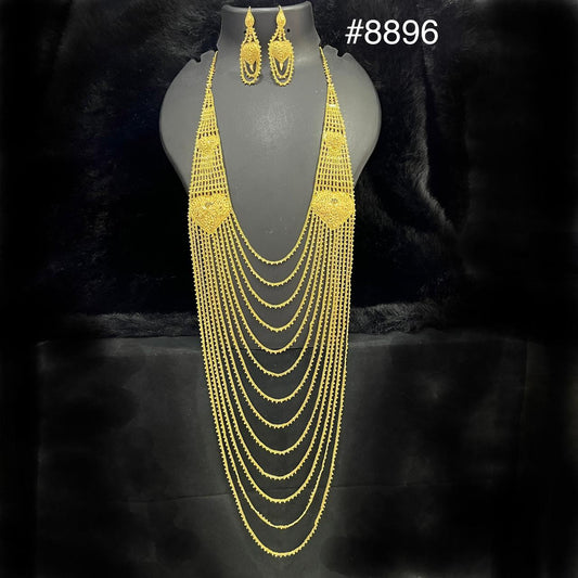 Gold Plated Long NECKLACE 5 Gram Gold Plated Jewellery PMJ Model No : 8896