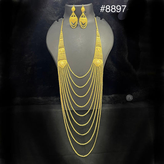 Gold Plated Long NECKLACE 5 Gram Gold Plated Jewellery PMJ Model No : 8897