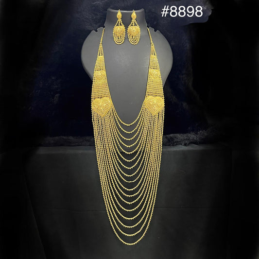 Gold Plated Long NECKLACE 5 Gram Gold Plated Jewellery PMJ Model No : 8898