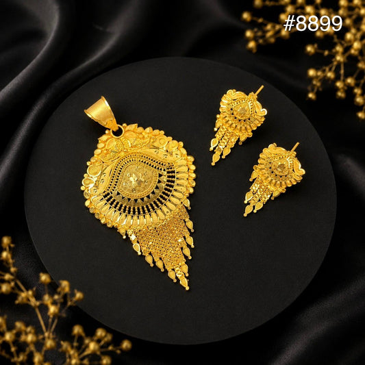 Gold Plated Pendant and Earring Set PMJ model no : 8899