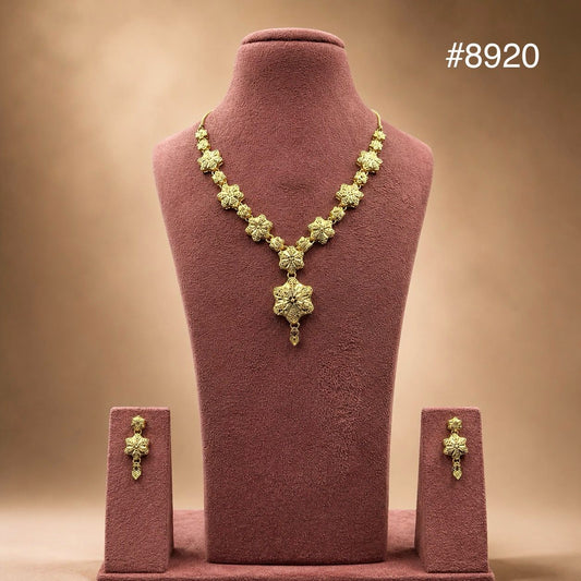 Gold Plated LONG NECKLACE 5 Gram Gold Plated Jewellery PMJ Model No : 8920