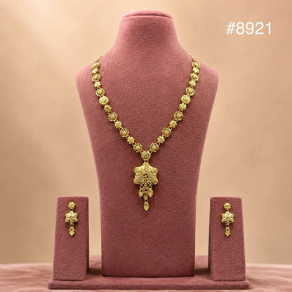 Gold Plated LONG NECKLACE 5 Gram Gold Plated Jewellery PMJ Model No : 8921