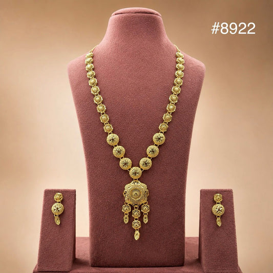 Gold Plated LONG NECKLACE 5 Gram Gold Plated Jewellery PMJ Model No : 8922