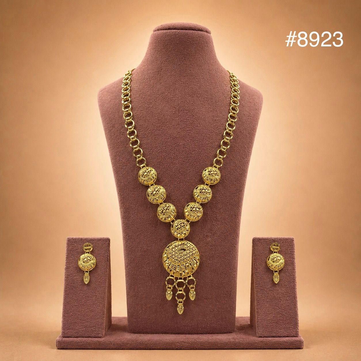 Gold Plated LONG NECKLACE 5 Gram Gold Plated Jewellery PMJ Model No : 8923