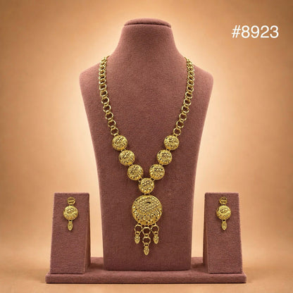 Gold Plated LONG NECKLACE 5 Gram Gold Plated Jewellery PMJ Model No : 8923