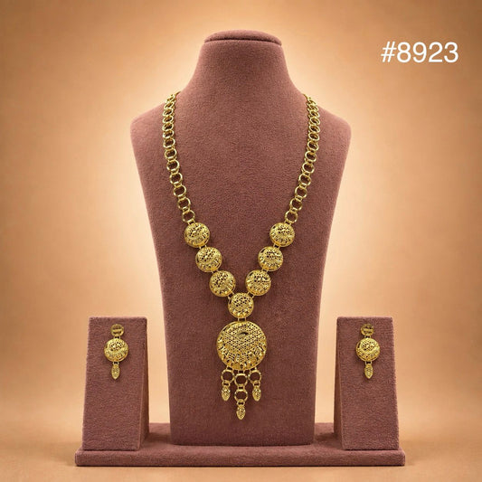 Gold Plated LONG NECKLACE 5 Gram Gold Plated Jewellery PMJ Model No : 8923