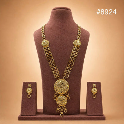 Gold Plated LONG NECKLACE 5 Gram Gold Plated Jewellery PMJ Model No : 8924