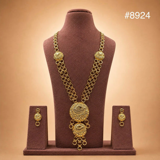 Gold Plated LONG NECKLACE 5 Gram Gold Plated Jewellery PMJ Model No : 8924