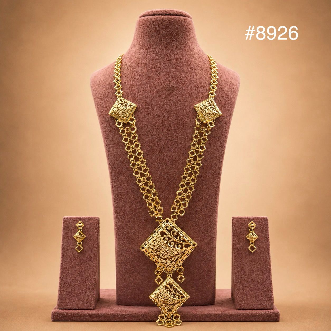 Gold Plated LONG NECKLACE 5 Gram Gold Plated Jewellery PMJ Model No : 8926