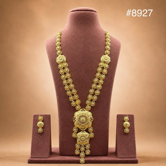 Gold Plated LONG NECKLACE 5 Gram Gold Plated Jewellery PMJ Model No : 8927