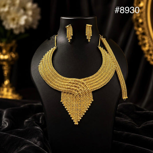 Gold Plated Long NECKLACE 5 Gram Gold Plated Jewellery PMJ Model No : 8930