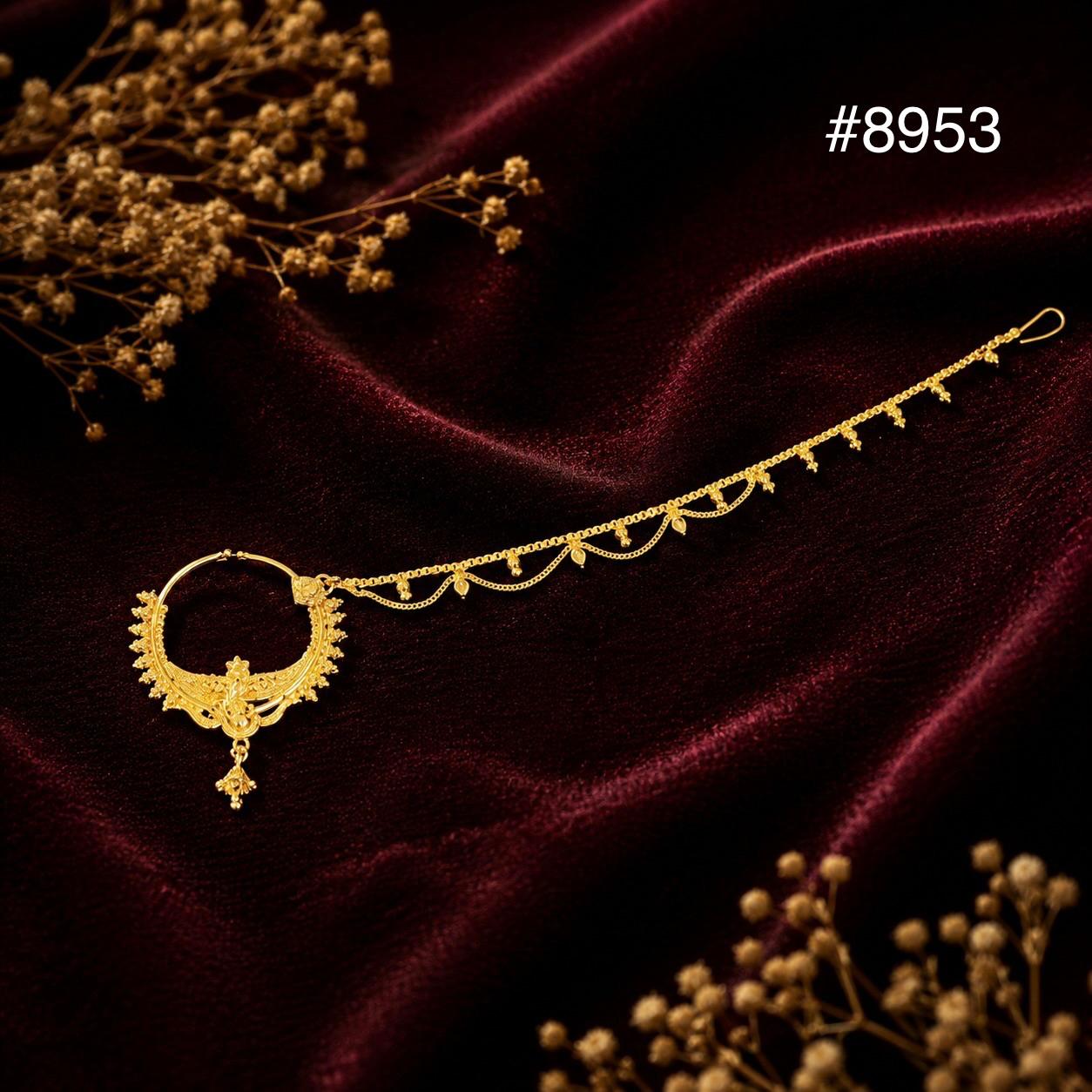Gold Plated Nose Ring 1 Gram Gold Plated Jewellery PMJ Model No : 8953