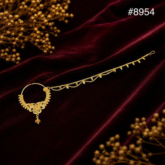 Gold Plated Nose Ring 1 Gram Gold Plated Jewellery PMJ Model No : 8954