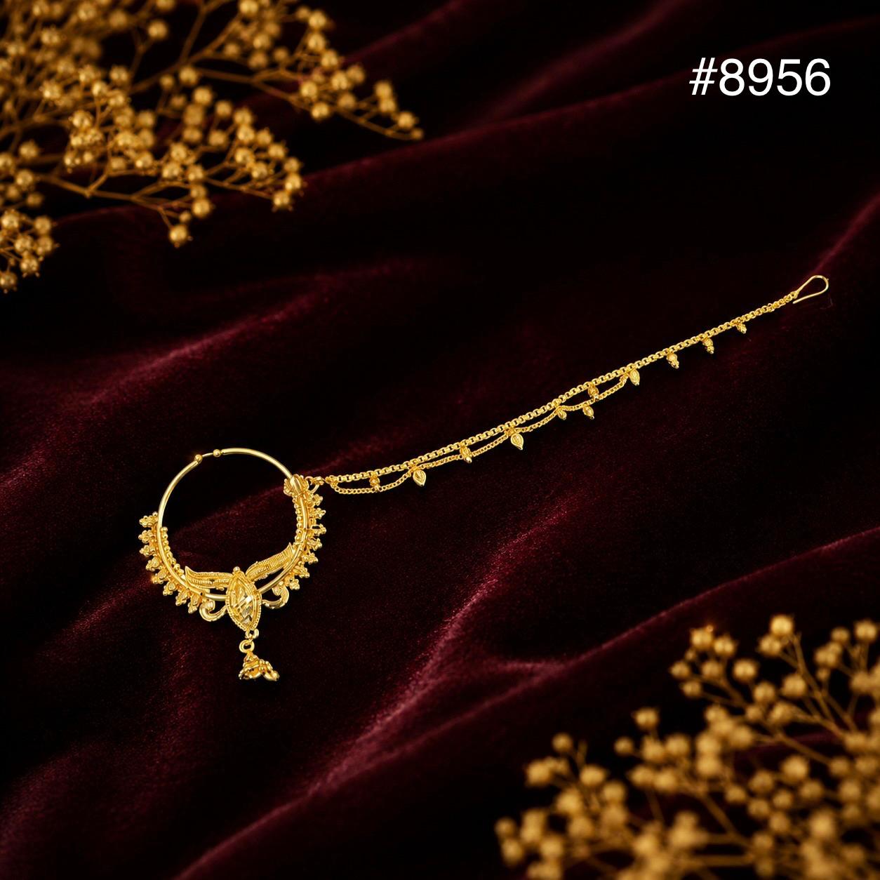 Gold Plated Nose Ring 1 Gram Gold Plated Jewellery PMJ Model No : 8956
