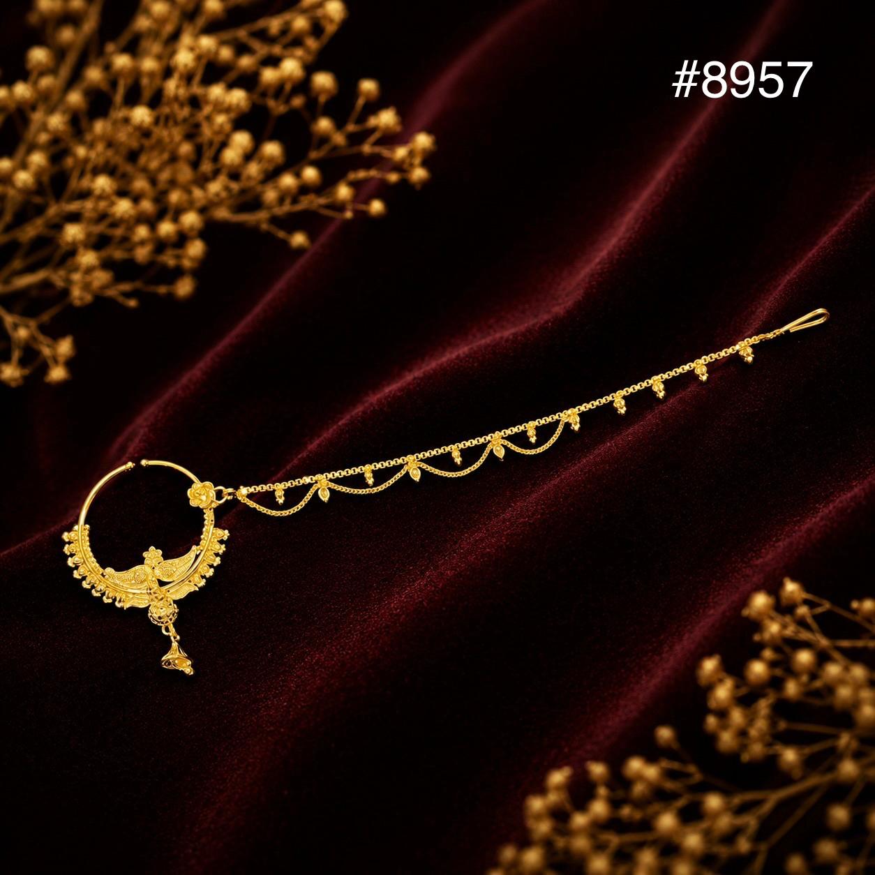 Gold Plated Nose Ring 1 Gram Gold Plated Jewellery PMJ Model No : 8957