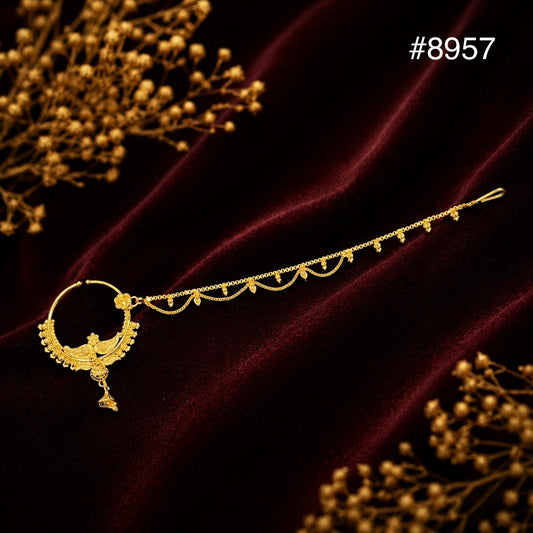 Gold Plated Nose Ring 1 Gram Gold Plated Jewellery PMJ Model No : 8957