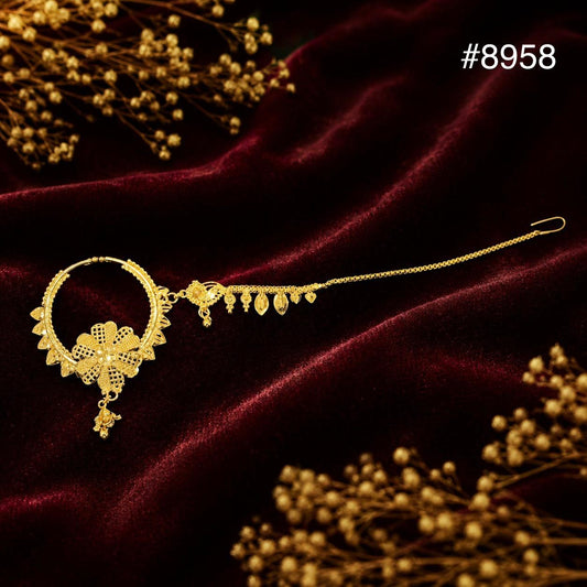 Gold Plated Nose Ring 1 Gram Gold Plated Jewellery PMJ Model No : 8958