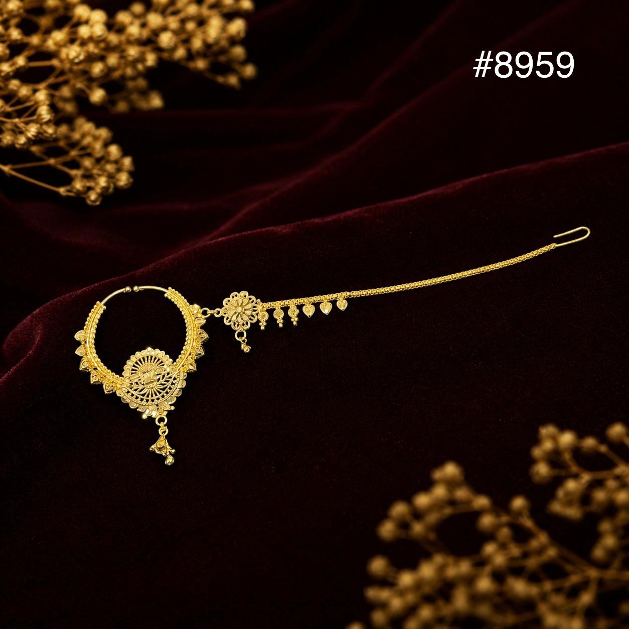 Gold Plated Nose Ring 1 Gram Gold Plated Jewellery PMJ Model No : 8959