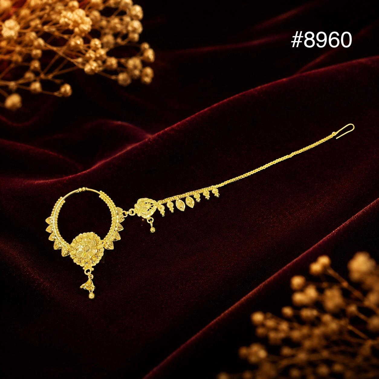 Gold Plated Nose Ring 1 Gram Gold Plated Jewellery PMJ Model No : 8960