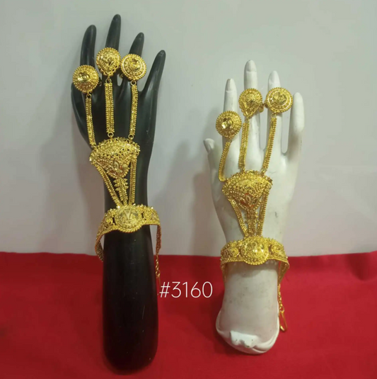 Gold Plated Hand Bracelet - Hathpan , PMJ Model No : 3160