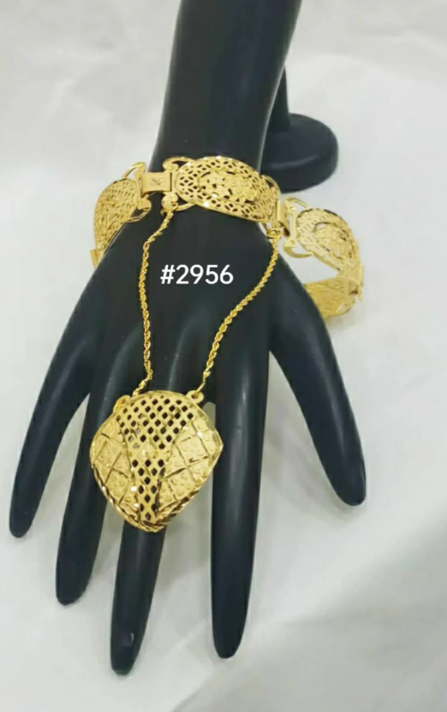 Gold Plated Hand Bracelet - Hathpan , PMJ Model No : 2956