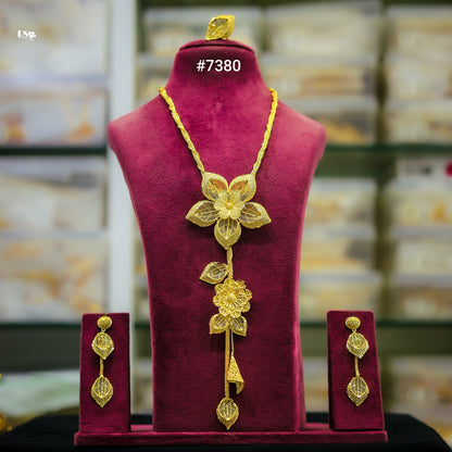 Gold Plated LONG NECKLACE 1 Gram Gold Plated Jewellery PMJ Model No : 7380