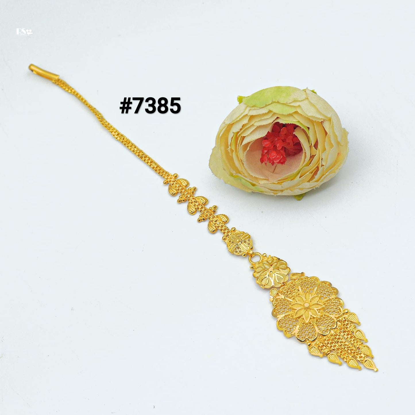 Gold Plated Head Chain ( Maang Tika ) PMJ Model No : 7385