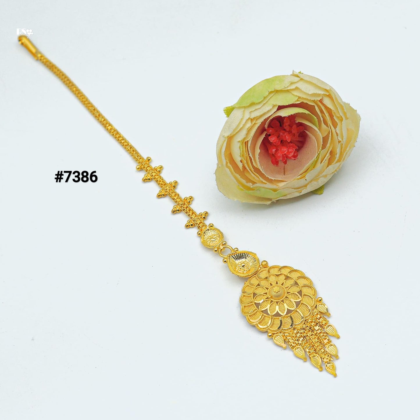 Gold Plated Head Chain ( Maang Tika ) PMJ Model No : 7386