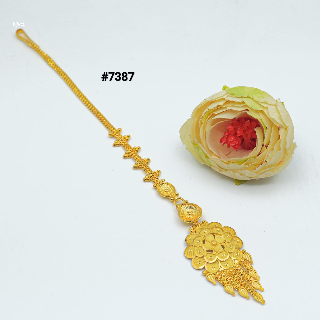 Gold Plated Head Chain ( Maang Tika ) PMJ Model No : 7387